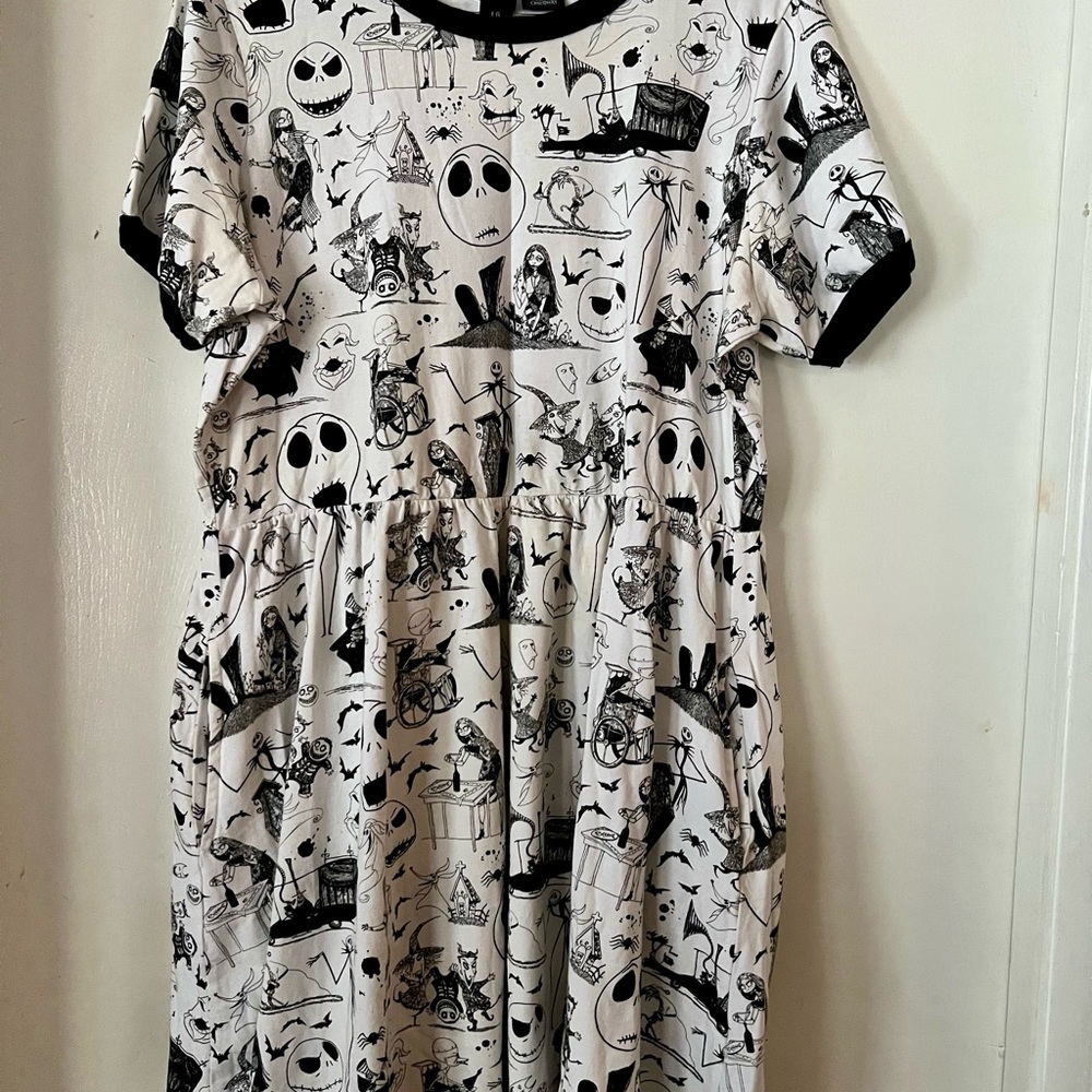 Disney Nightmare Before Christmas Black and White Graphic Dress